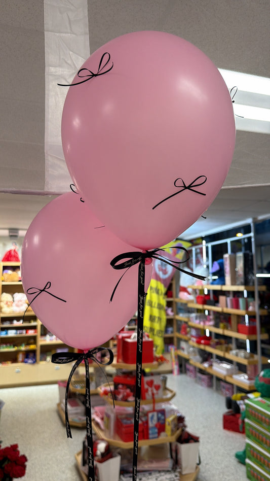 1 Latex Balloon Size 12" w/Helium & Luxe Satin Ribbons