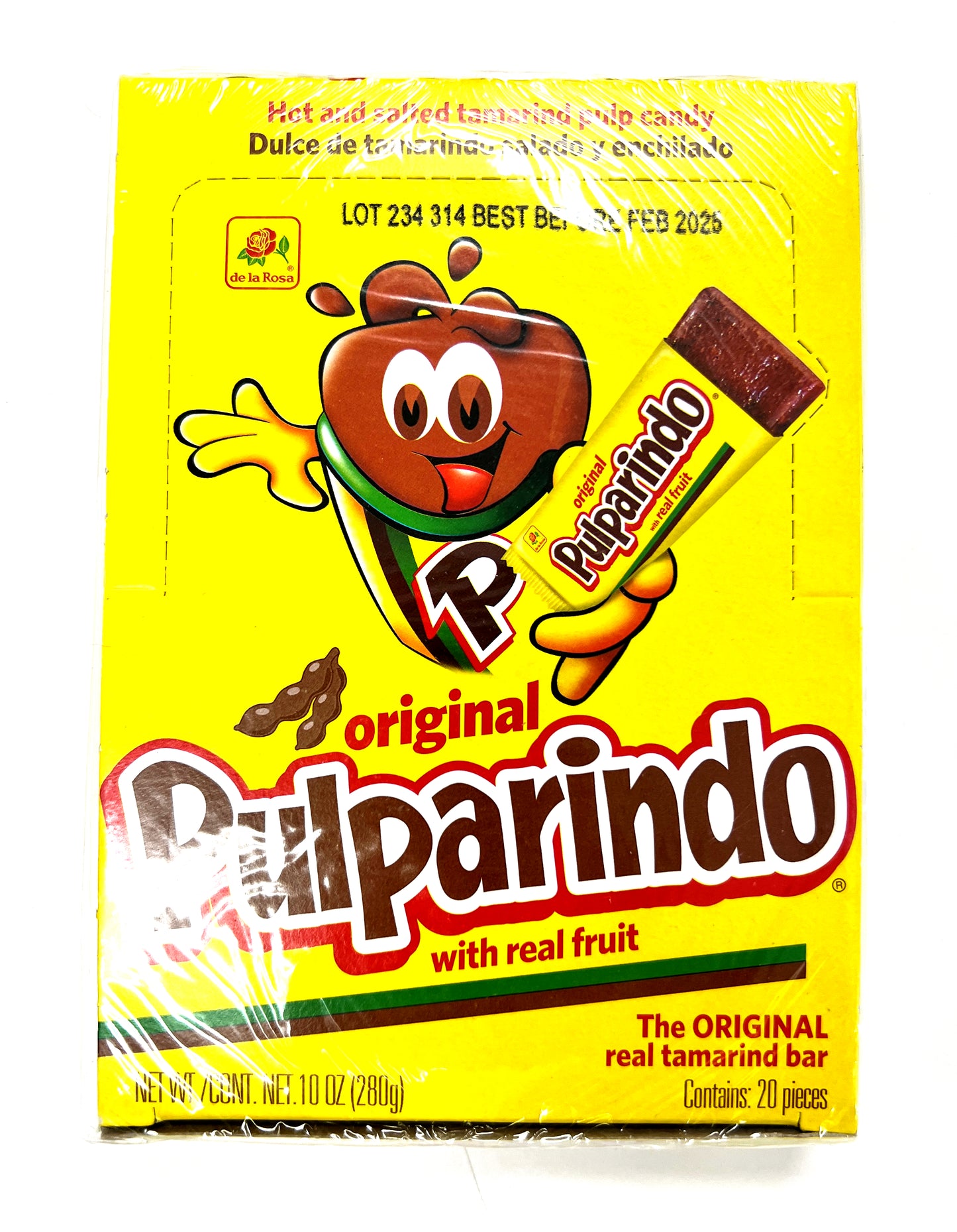 Pulparindo Original with Real Fruit - The Original Real Tamarind Bar- 20 Pcs