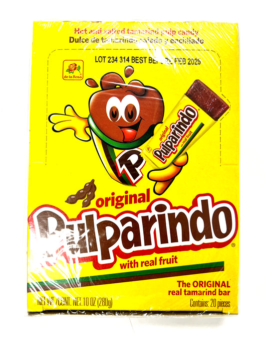 Pulparindo Original with Real Fruit - The Original Real Tamarind Bar- 20 Pcs