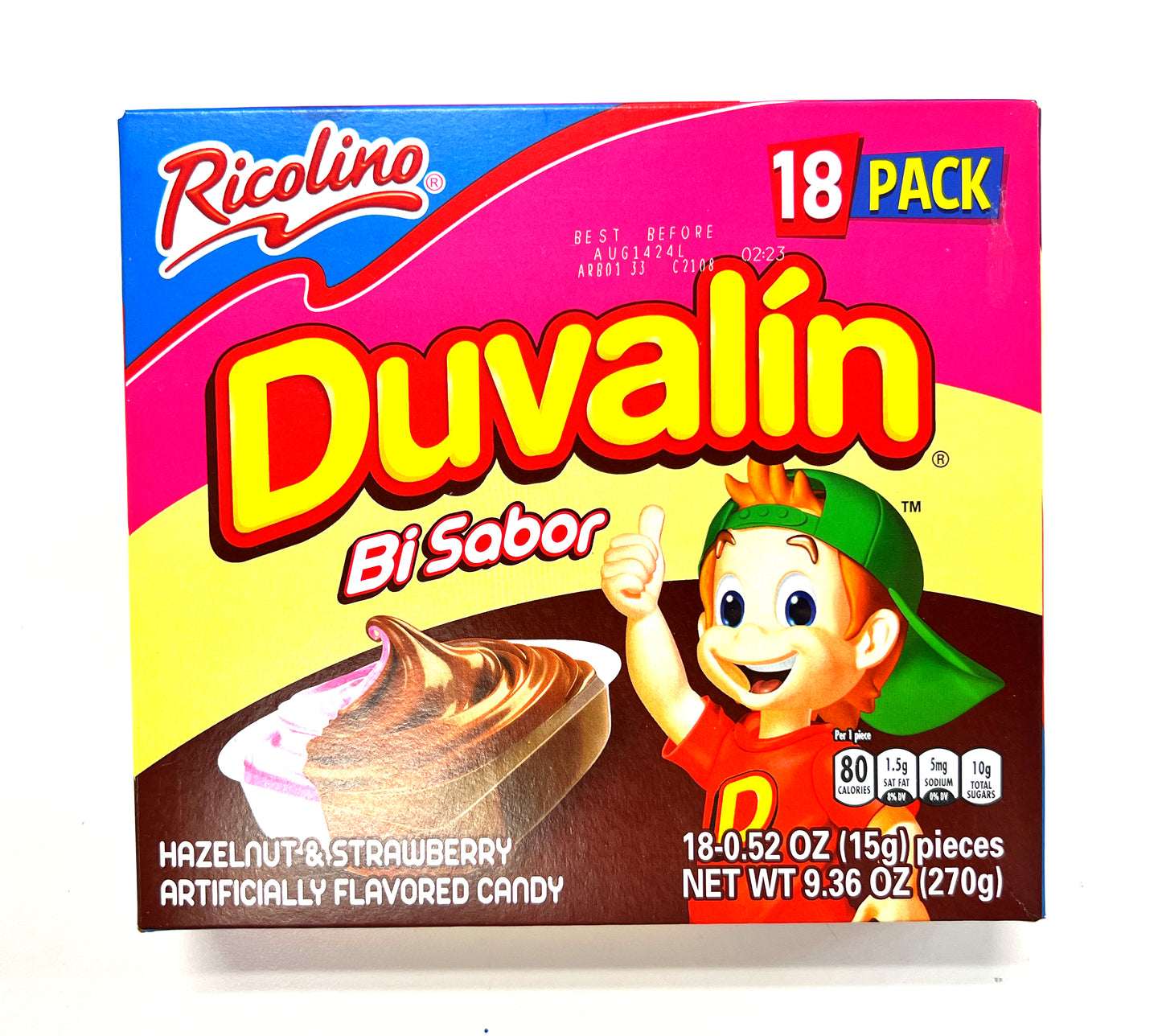 Duvalin Bi Sabor - Avellana y Fresa - Paquete de 18