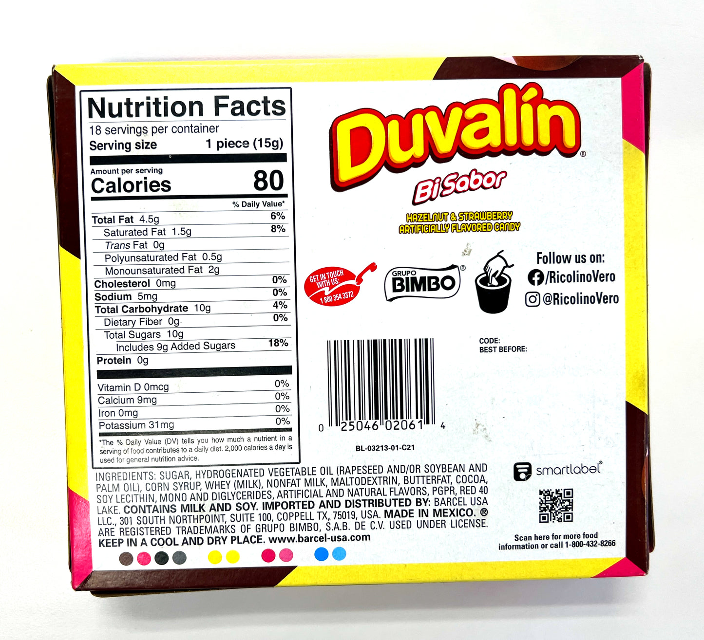 Duvalin Bi Sabor - Hazelnut&nbsp; &amp; Strawberry - 18 Pack&nbsp;